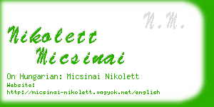 nikolett micsinai business card
